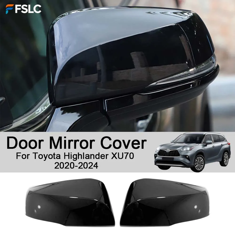 Car Rearview Accessories Door Mirror Cover For Toyota Highlander XU70 2020-2024 Car Decoration Styling Upgrade