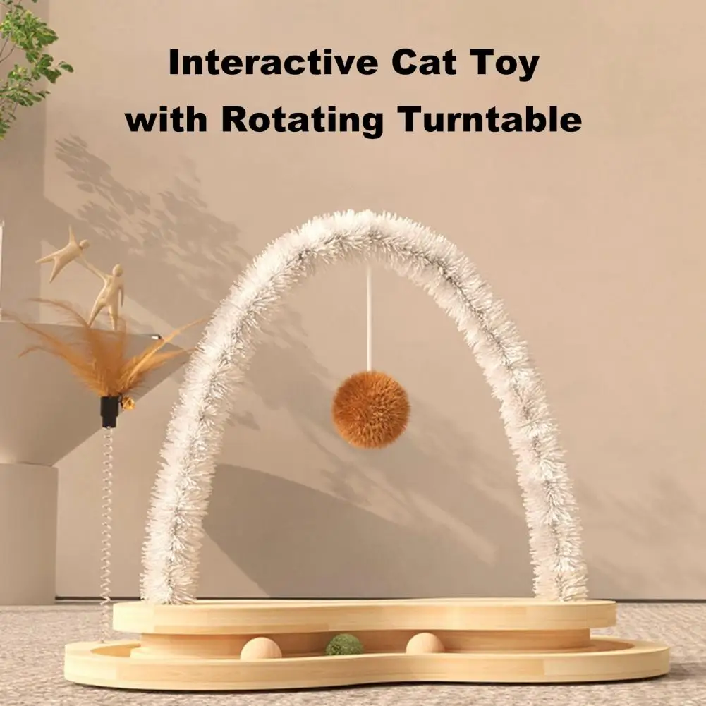 Cat Toy Cat Grooming Arch Toy with Plush Ball Scratcher Massager for Indoor Cats Self Groomer Hair Rubbing Tool for Pet Care Cat