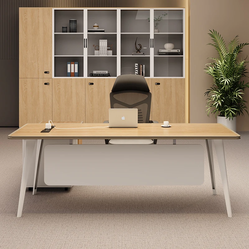 *Modern Simple Chinese Single Hemming Desk Chair Combination Manager President Boss Table
