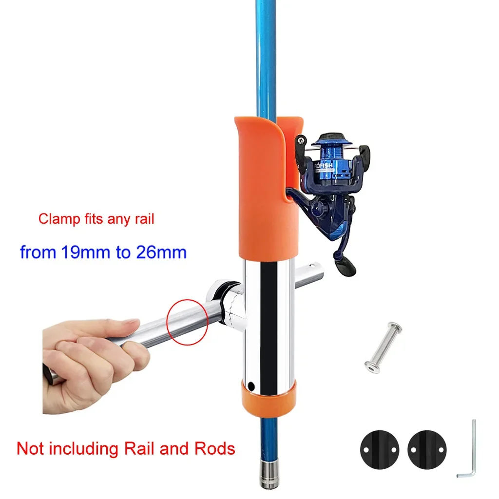 Adjustable Rail Mount Slotted Rod holders With Rivet  Boat Fishing Rod Rack Holder Pole Support Tube Mount Bracket Socket