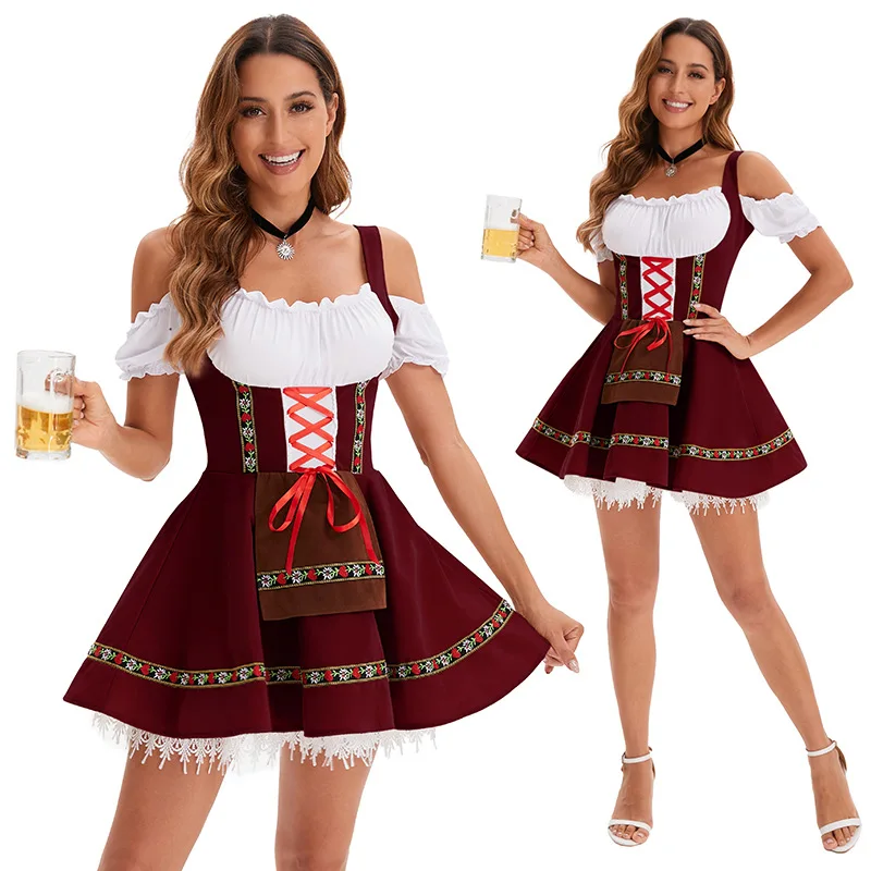 

2025 New Oktoberfest Girl Dresses Germany Munich Stage Performance Cos Maid Multicolor Costumes Women Dress