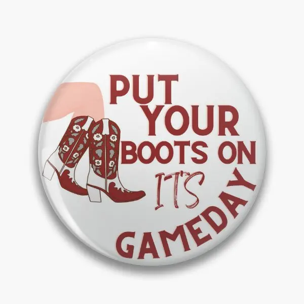 Botas Gameday granate para mujer, Pin de botón suave, cuello divertido, Pin de solapa, dibujos animados, ropa de moda creativa, amante de Metal, regalo lindo