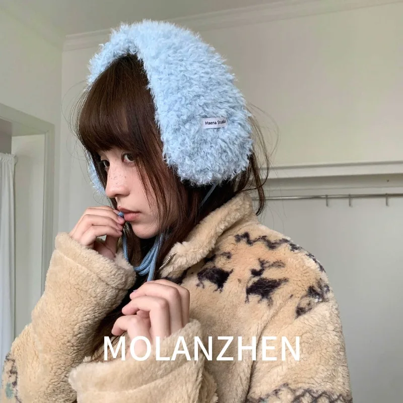 غطاء للأذنين محبوك سميك ودافئ قبعات شتوية لطيفة وعصرية من Lei Feng للنساء قبعات خارجية غير رسمية ومتعددة الاستخدامات #5