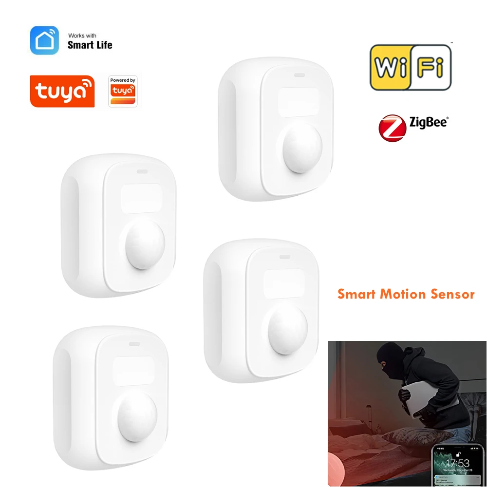 

Tuya Zigbee Wifi Mini PIR Motion Sensor Smart Life APP Control Human Movement Detector with Light Sensor Scene Switch Function