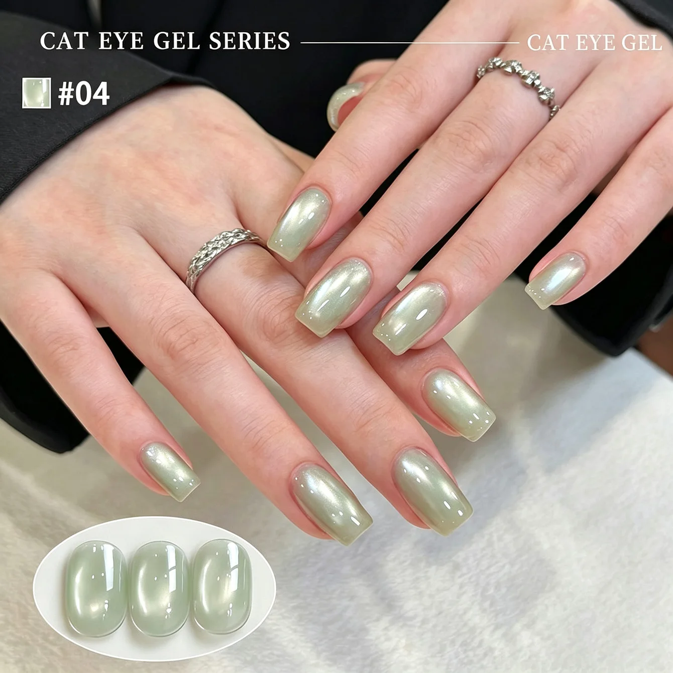 MIANEL 9‑Color High Density Magnetic Glass Bead Cat Eye UV Gel Nail Polish, Super Bright Macaron Color Nail Art Gel