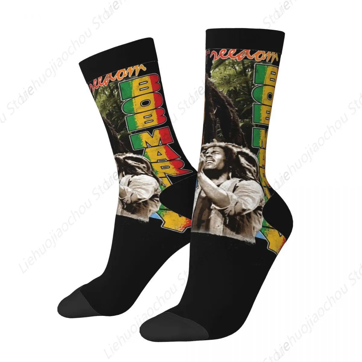 Vintage Reggae Bob-Marley Socks Men's Women's Casual Jamaican Music Socks High Quality Spring Summer Autumn Winter Socks Gifts