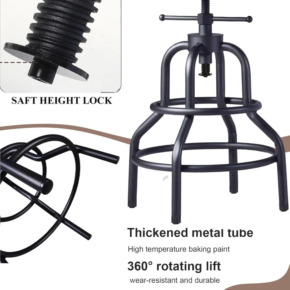 Промышленный барный стул-поворотный барный стул в деревенском стиле-круглый деревянный металлический табурет-кухонная стойка с регулируемой высотой трубный табурет-лить