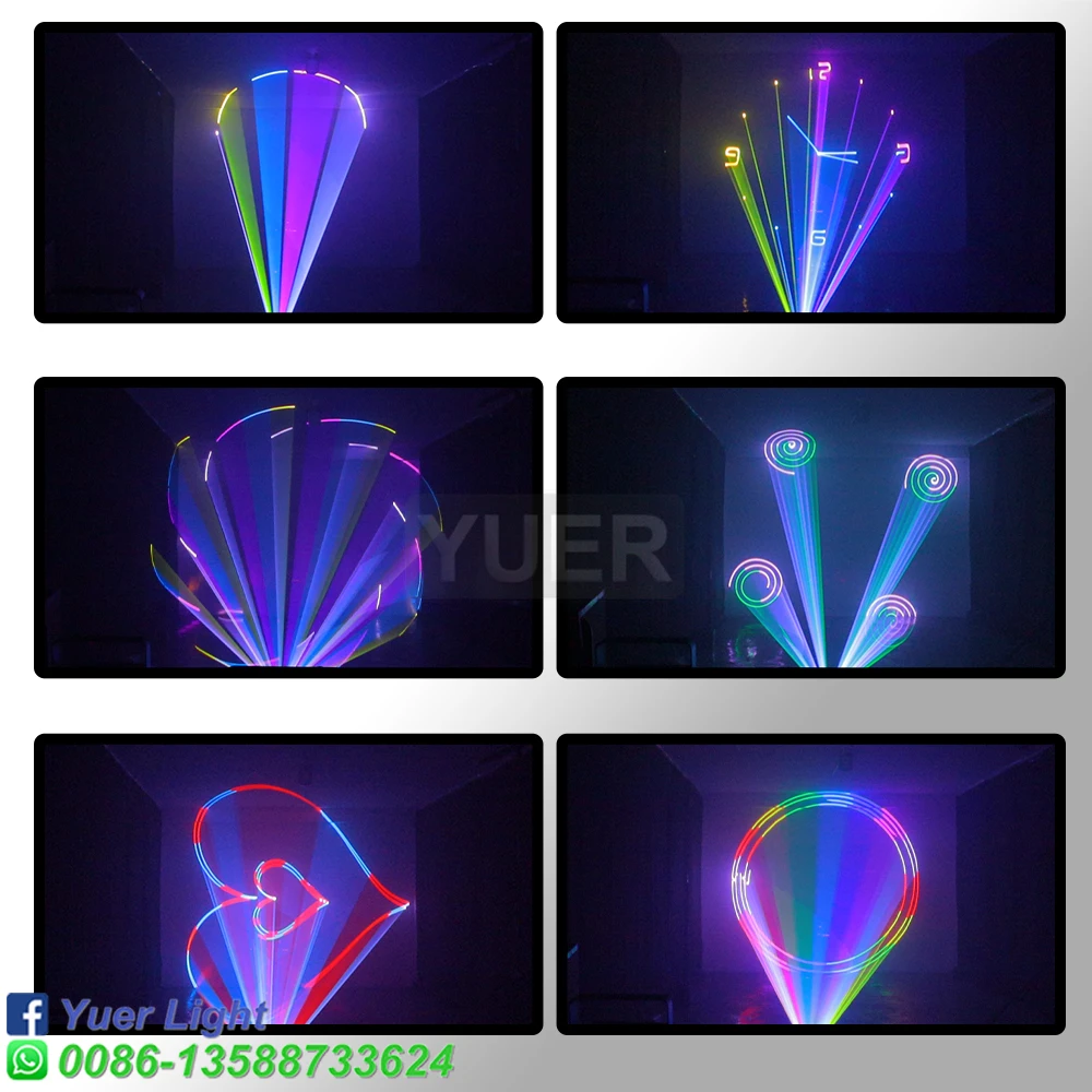 Imagem -06 - Yuer-rgb Laser Light Animação Beam Scanner Efeito de Palco Projetor Laser dj Disco Party Natal 1w 2w 3w 4w 5w Novo 2023