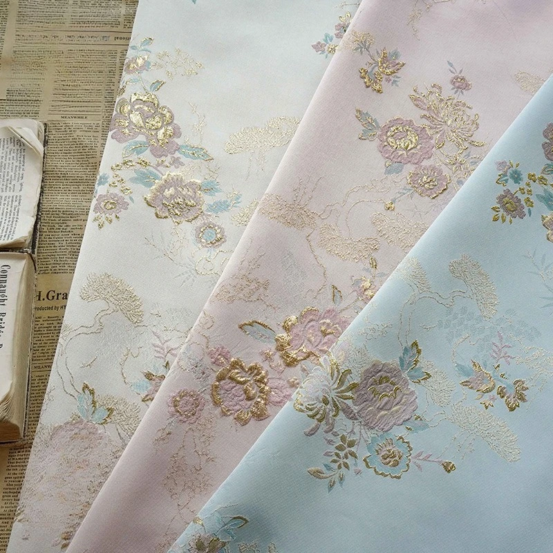 

Микроэластичная атласная ткань с цветочным принтом, жаккардовая пряжа с тиснением в китайском стиле, окрашенная для женщин, платье Cheongsam, жилет, швейная оптовая продажа
