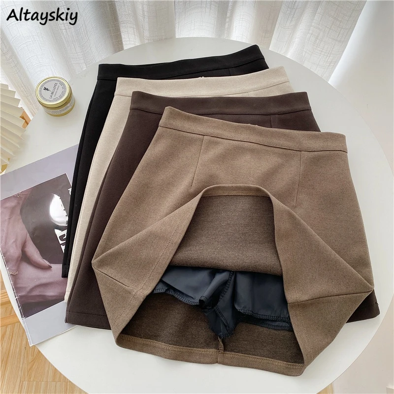 Spódnice damskie Pure-line Sexy powszechne codzienne minimalistyczne Ulzzang jesień podstawowe Preppy styl uliczny BF najnowsze powyżej kolana Ins ubrania