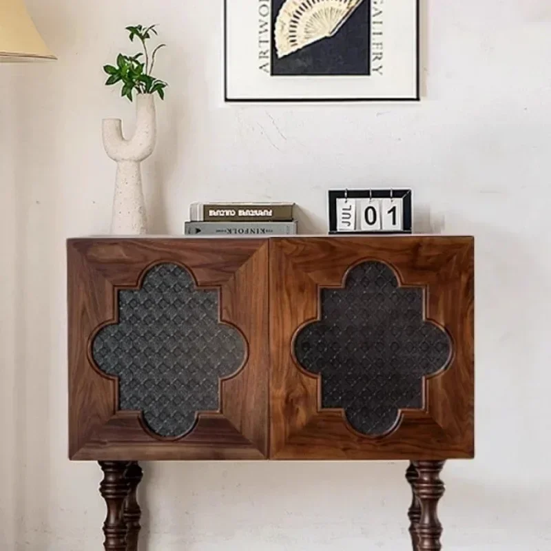 Entry solid wood porch cabinet against the wall artistic conception decorative locker