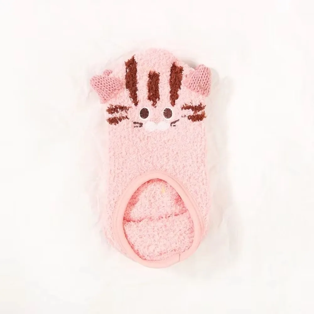 Cute Non-Slip Fuzzy Slipper Socks Short Cartoon Floor Socks Warm Lining Gripper Sole Gripper Socks For Women