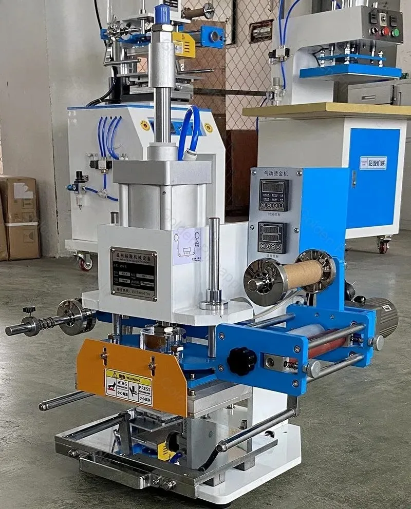 Small New Condition Pneumatic Hot Foil Stamping Machine For PVC Leather Logo Paper Card Gold Embossing Heat Press Type