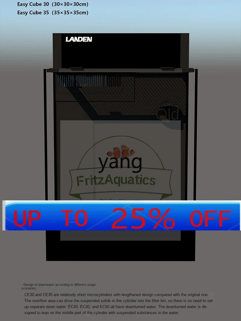 

lmm White Tank Sea Water Aquarium Bottom Filter Sea 40cm Fish Tank Bar Back Filter Integrated Fish Tank Fixed