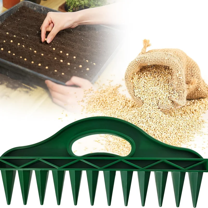 3Pcs Manual Gardening Sowing Tool Set Seeder Soil Dibber Seed Spacer Soil Loosener Convenient For Garden Seed Planting Work