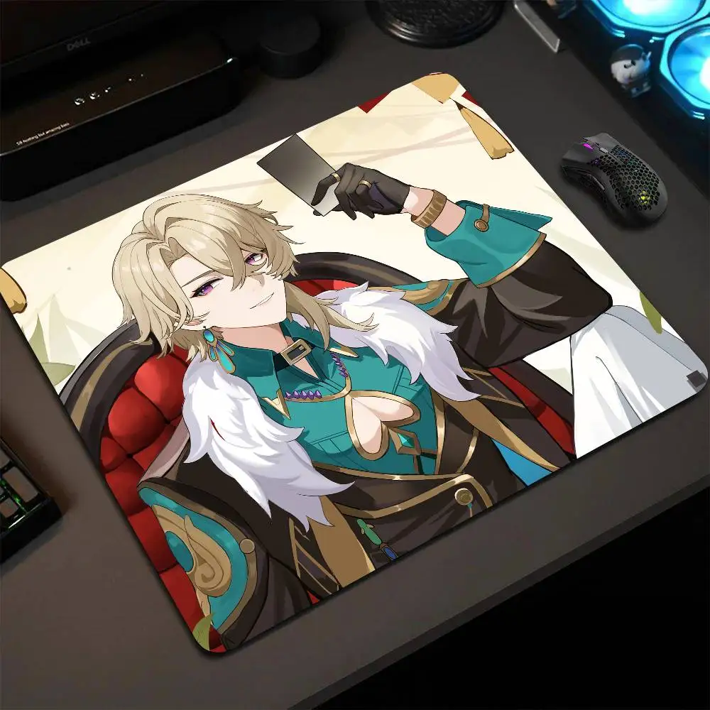 Aventurine Honkai Star Rail Impact Mouse Pad 22X18 Square Computer Accessories Office Game Table Mats Rubber Anti-slip Mousepads