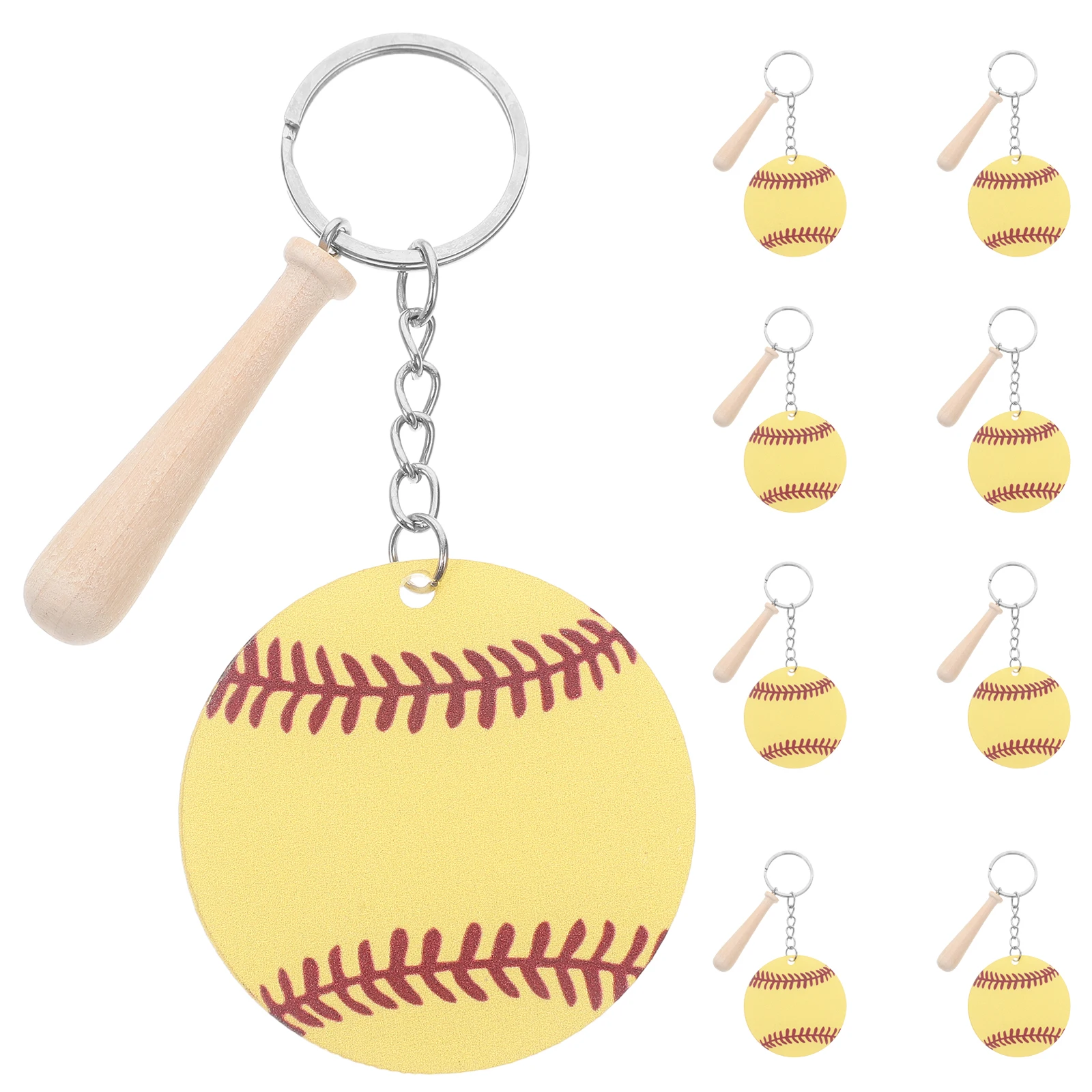 

12 set Diy Acrylic Baseball Keychains Mini Sports Pendant For Bags Suitcases Decorative Keychain Gifts Keychain Diy Accessories