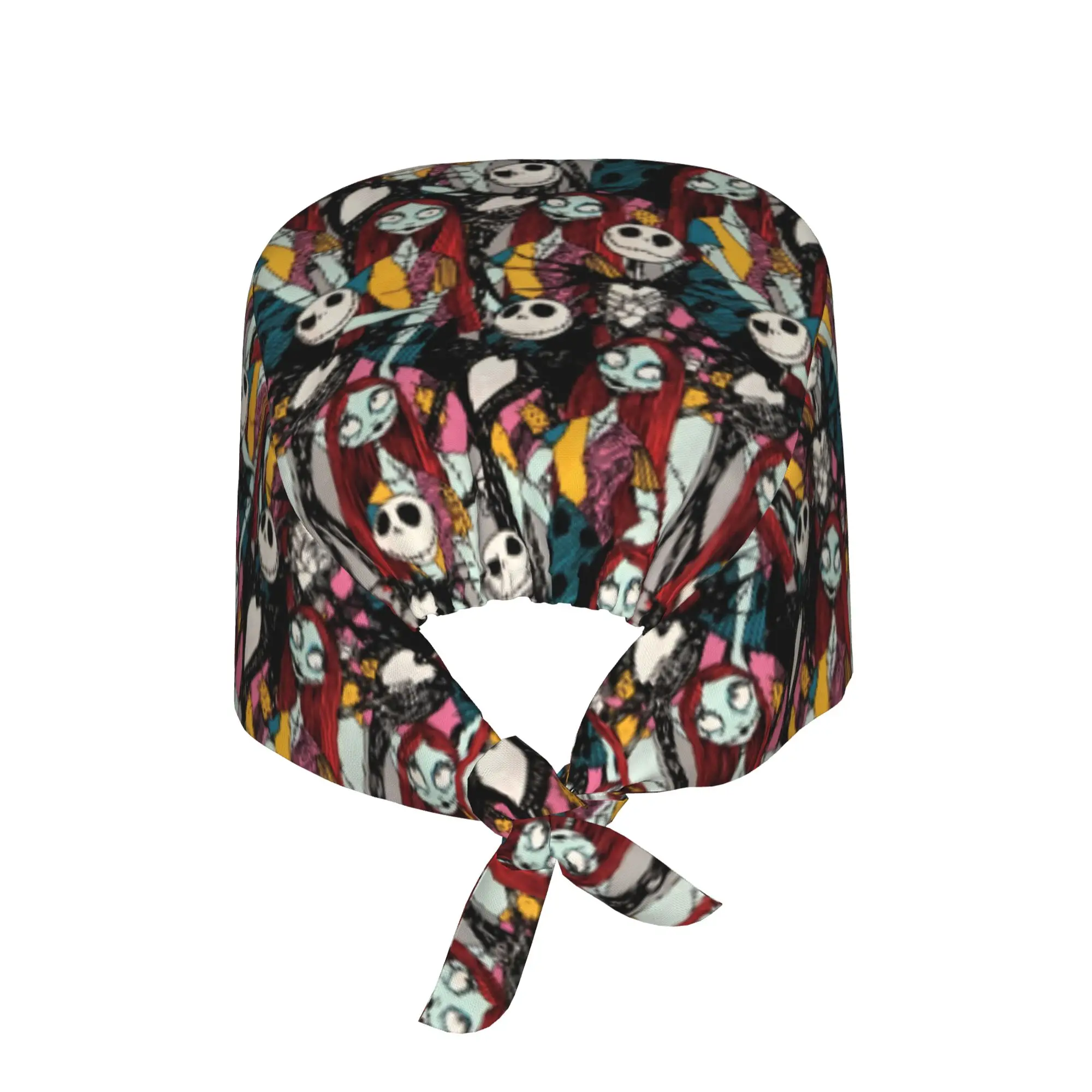 Custom Skellingtones Skull Scrubs Cap Surgical Hats Men Women Halloween Cartoon Operating Room Cap Operator Hats Lab Works Hat