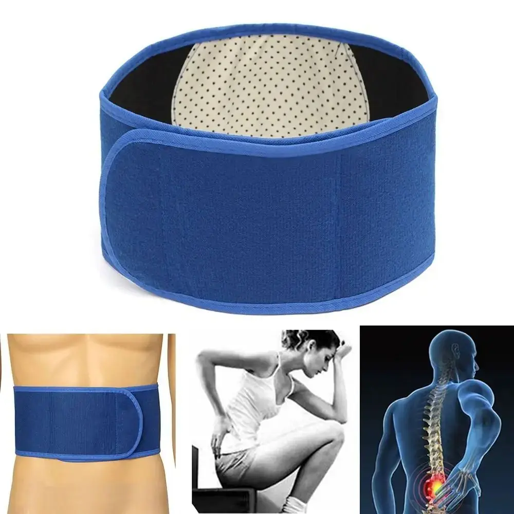 New Fabric Magnetic Waist Belt Adjustable Blue Posture Corrector Pain Relief Back Support Brace Belt Unisex