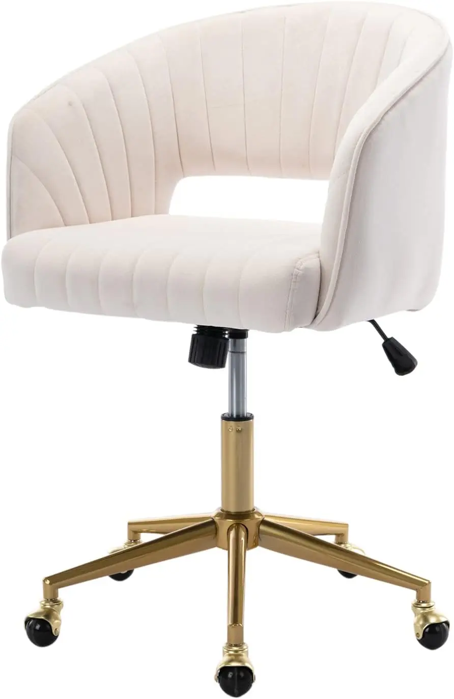 

Velvet Office Desk Chair, Upholstered Home Office Desk Chairs with Adjustable Swivel Wheels, Ergonomic Office Chair