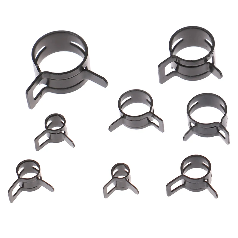 10Pcs Hose Clamps Fuel Hose Line Water Pipe Hoops Air Tube Fastener Spring Clips Diameter 6mm 7mm 8mm 10mm 12mm 14mm 16mm 20mm