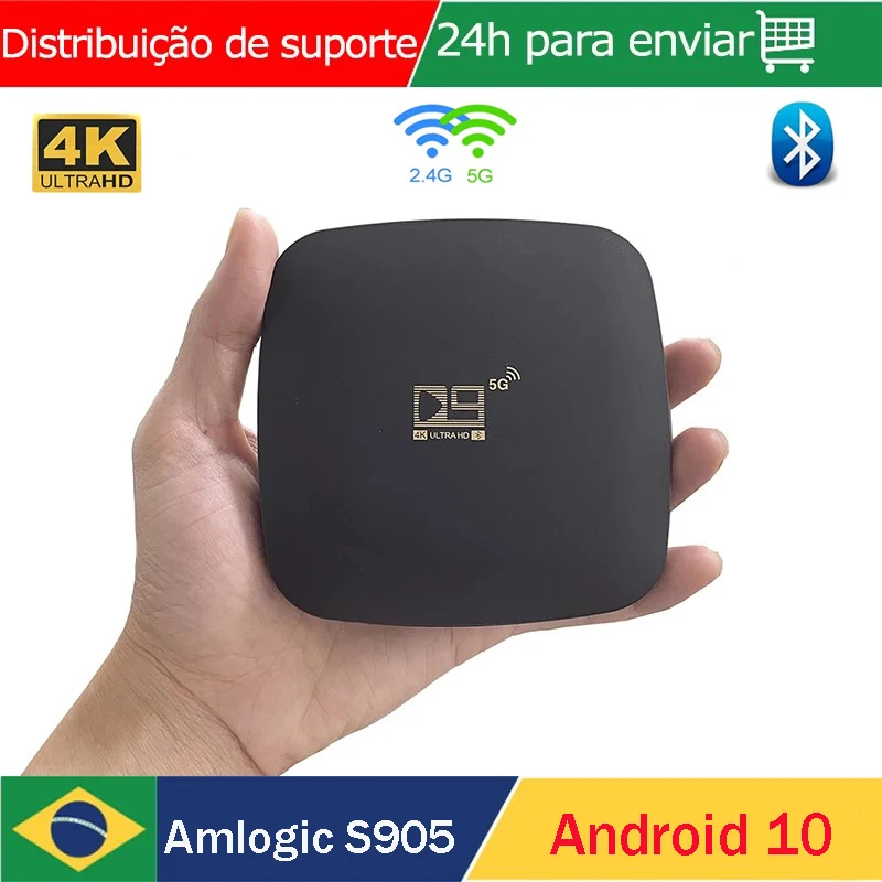 D9 TV Box Android 10 4G 5G WIFI Amlogic S905L2 Quad core 1GB 8GB 4K HDR Media Player BT Smart Android TV box IPTV