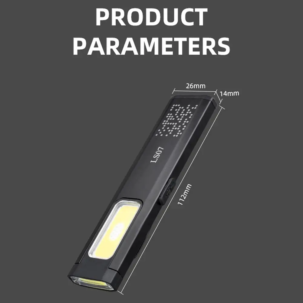 【セール中】ミニポータブル充電式LED懐中電灯、防水屋外作業用ポケット懐中電灯、磁気グリップ付き、コンパクトLED懐中電灯
