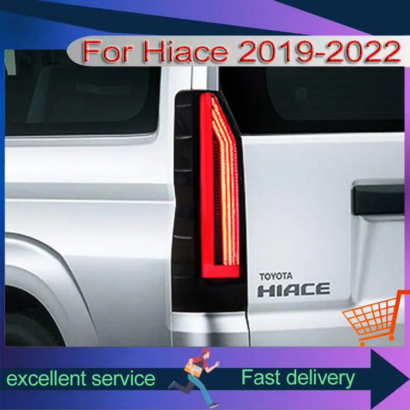 Car Taillight New Style For Toyota Hiace 2019-2022 Modified Rear Lamps LED Running Brake Reversing Lights Automotive Accessories