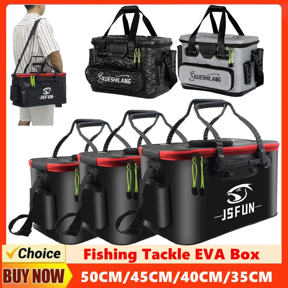 43/30L Fish Storage Box EVA Bag Live Fish Container Live Fish Lures Bucket Outdoor Fishing Accessories Bucket Box 50-30cm