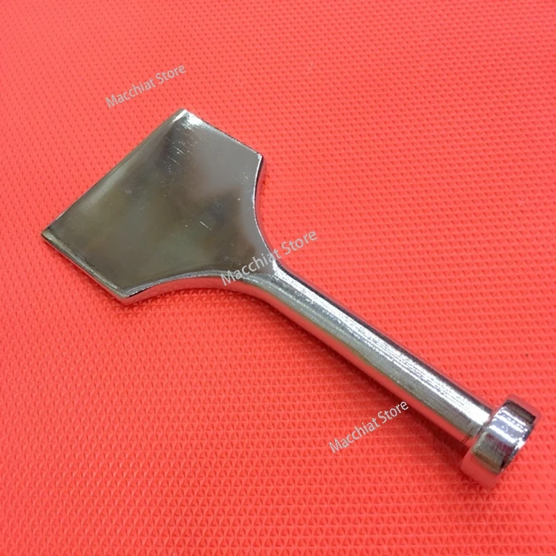 Carpet-mount edge-tuck shovel with carpet-laying cutting tool