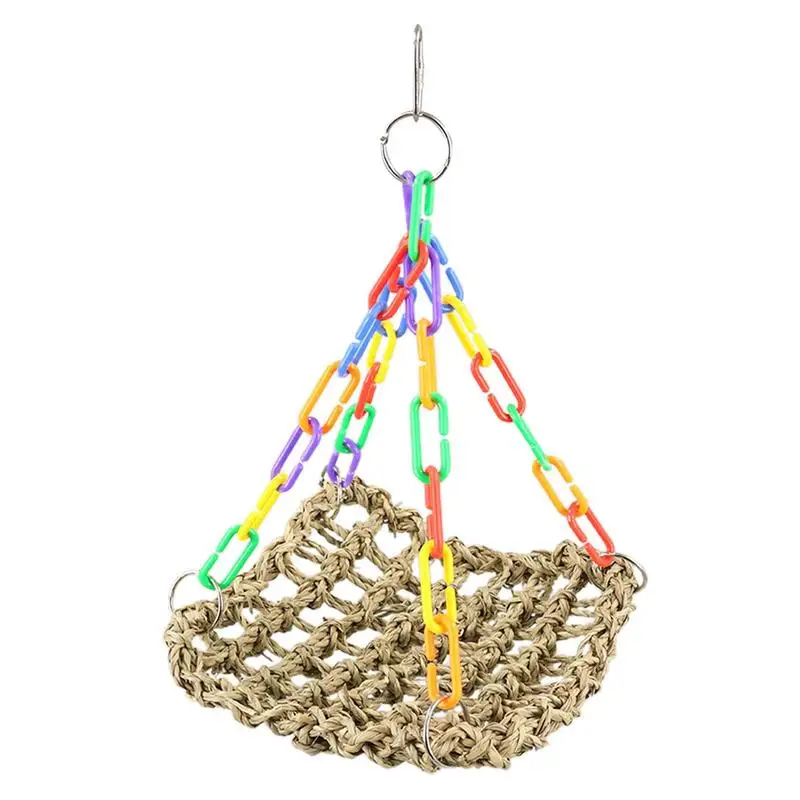 Parrot Hammock For Cage Woven Cage Hammock Parrot Swing Toy Teeth Care Bird Climbing Hammock For Medium Parrots Parakeets