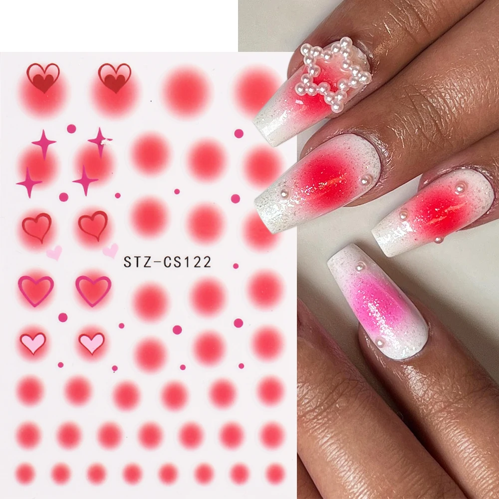 Airbrush Nail Art Stickers Love Heart Stars Sliders For Nail Cool Tribal Pattern Decal Flame Summer Decoration Tatto GLSTZ-CS138