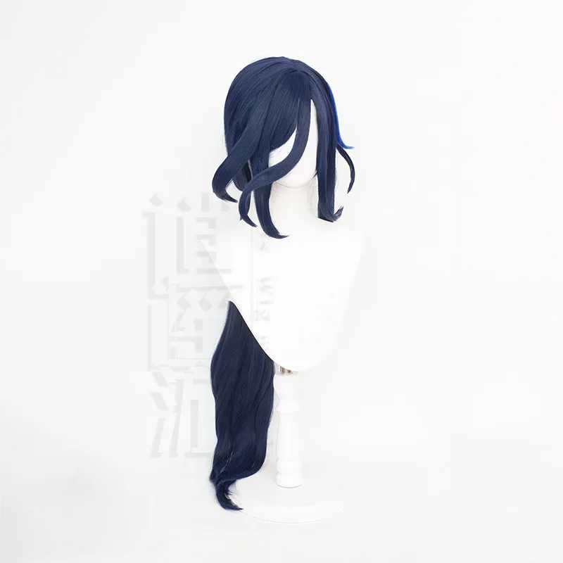 Clorinde Cosplay Wig Game Genshin Impact 105CM Blue Mixed Heat-resistant Synthetic Hair Halloween Anime Clorinde Wigs+wig Cap