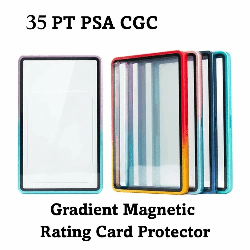 Gradient Color Trading Card Protect Box Aluminum Alloy Double-sided Glass 35PT /CGC Box Transparent UV Protection