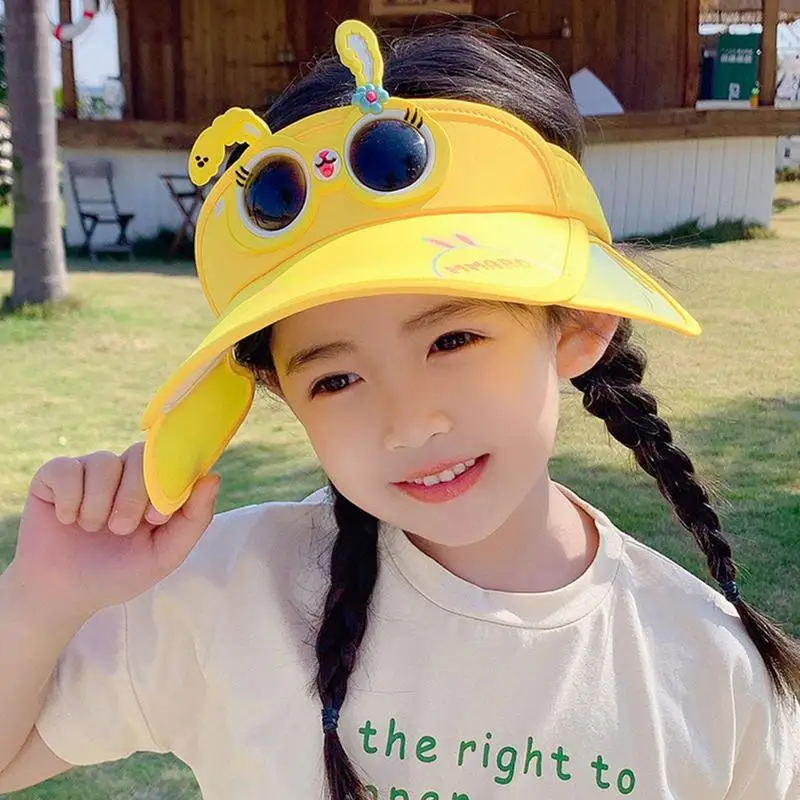 Kids Visors For Girls Cartoon Kids Visor Sun Hat Adorable And Washable Sports Hats Adjustable For Golf Tennis Beach