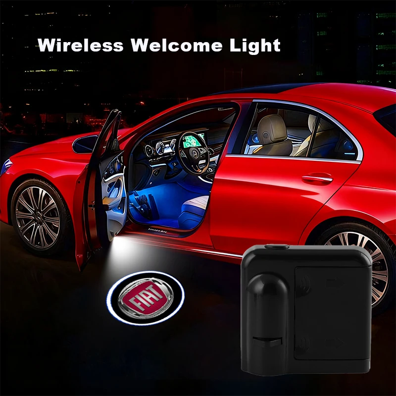 2pcs Led Car Door Welcome Lights Projector Ghost Shadow Lamp ForFiat Punto Abarth 500 Stilo Ducato Palio Bravo Doblo Accessories