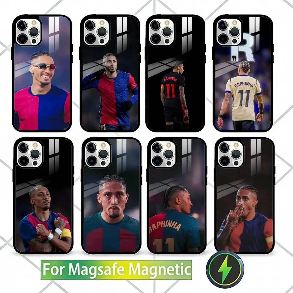 

B-Brazil R-Raphinhas 11 Football Phone Case For iPhone17,16,15,14,13 Plus,Pro Max Magnetic For Magsafe Wireless Charging