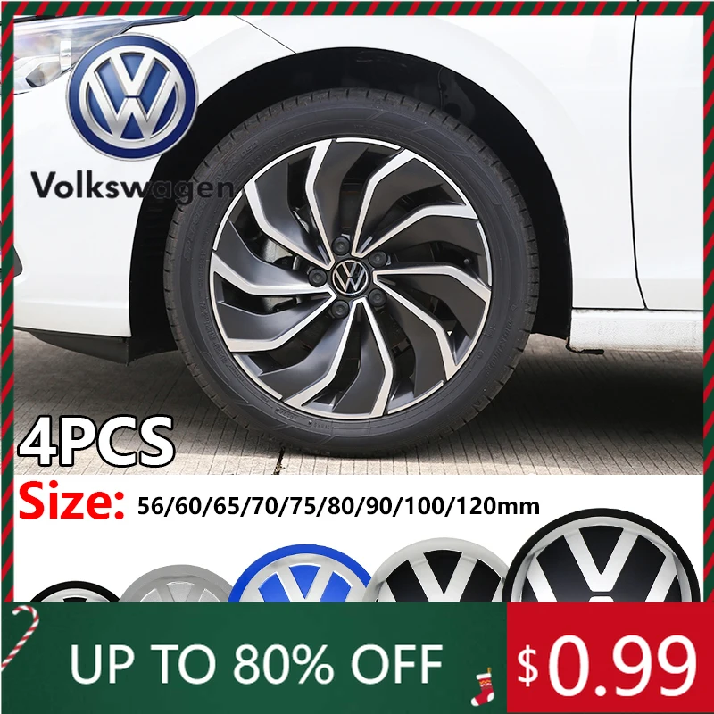 

Наклейки для интерьера, 4 шт., 56/60/65/70/75/80/90/100/120 мм, 3D наклейки на колеса автомобиля, центральная крышка ступицы, эмблема, значок, наклейка для VW GTI Polo Pa