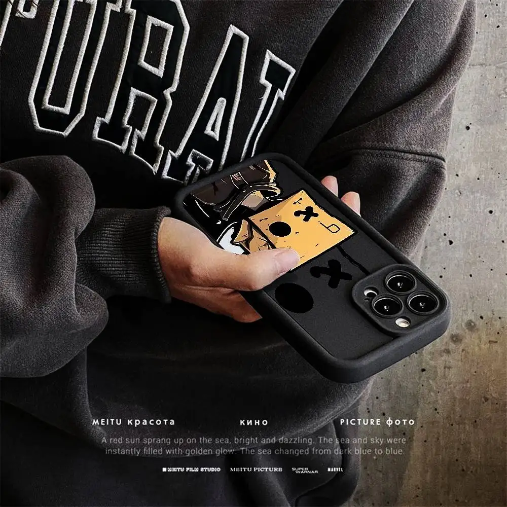 الكرتون ورقة رجل نمط جراب هاتف آيفون 17 16 15 14 13 12 11 برو ماكس زائد الأسود التغطية الكاملة لينة غطاء مقاوم للصدمات #4
