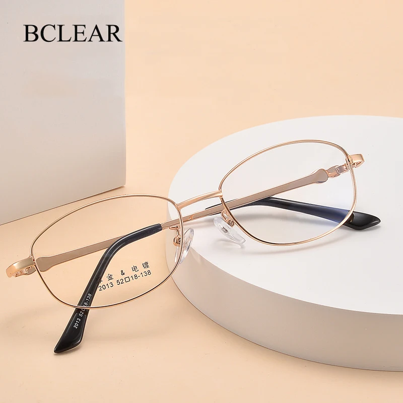 

BCLEAR Women Alloy Eyeglasses Full Rim Frame Vintage Glasses Optical Spectacle Frames 2024 New Fashion Lady Classic Oval Eyewear