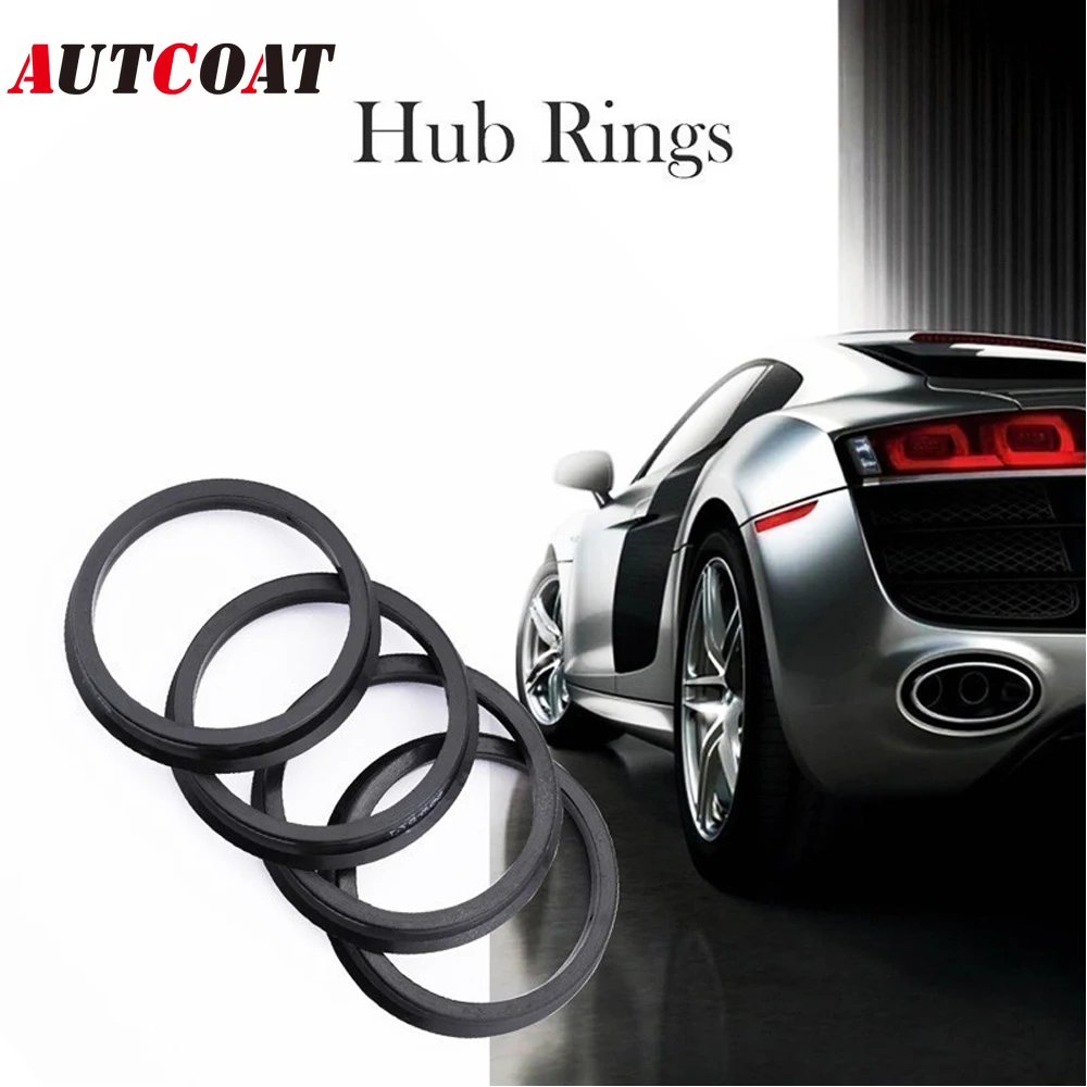 AUTCOAT 4Pcs/Set Automotive Car Plastic Wheel Hub Centric Rings Center Hubrings Bore 73.1-57.1 66.6-57.1