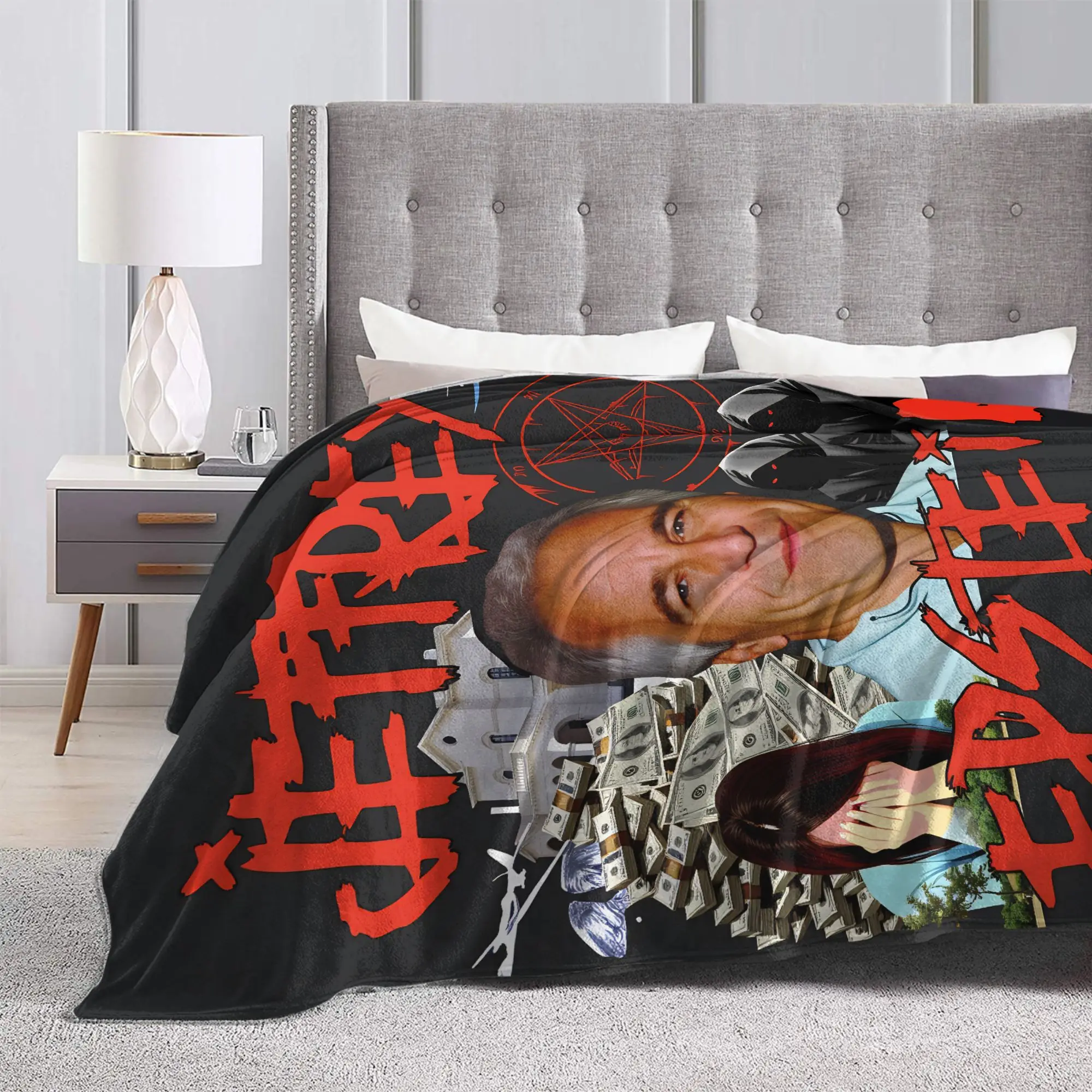 مضحك جيفري إبستين بطانية الزخرفية الفانيلا رمي بطانية للخارجية سوبر دافئ جودة مخصصة المفرش هدية فكرة