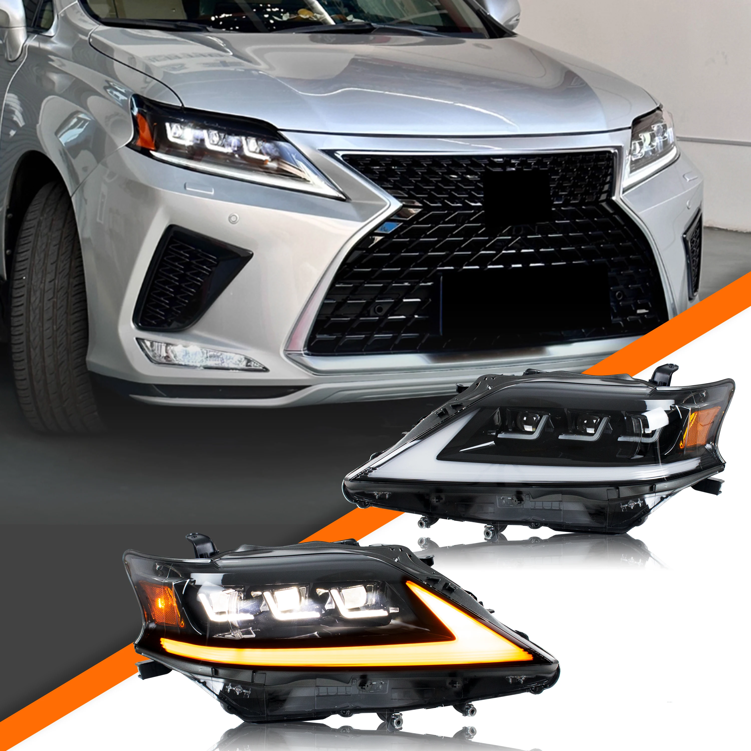 

LED Headlights for Lexus RX350 RX450h 2013 2014 2015 DRL Sequential Turn Signal Front Lamps Assembly [Not Fit 2010-2012]