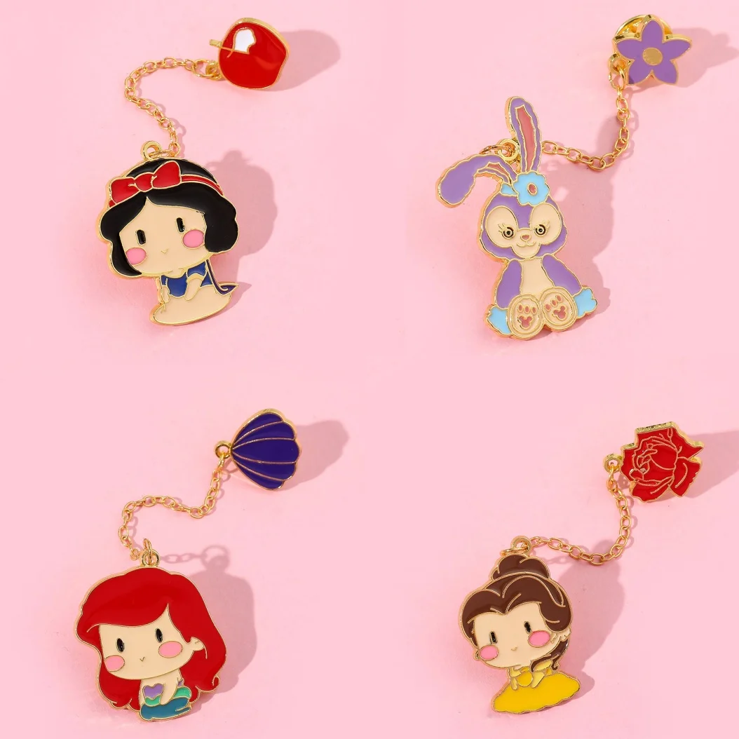 

stitch Disney, peripheral 2D Snow White series brooch cos, cute, sweet and exquisite accessories for best friend, bag pendant
