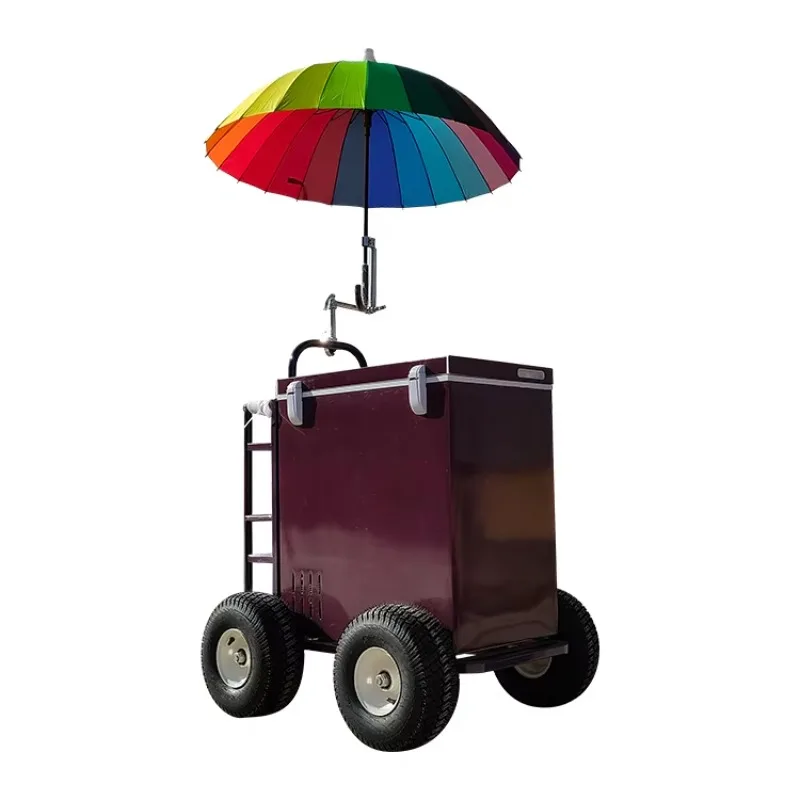 

Hot Selling Commercial Ice Cream Trucks Food Cart Display Cabinet Freezer Refrigerator Gelato Popsicle Ice Cream Push Cart