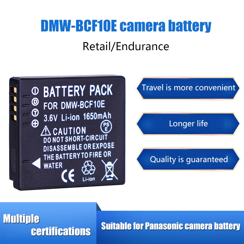 DMC-BCF10E Battery for Panasonic Camera FH22 FH1 FS15 FH3 CGA-S/106D FP8