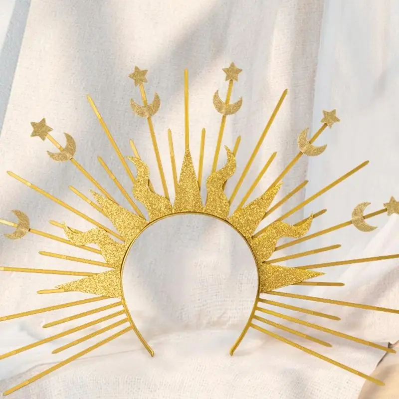 Y3NE โบสถ์ Tiaras Headband กิจกรรมอย่างเป็นทางการผู้หญิงฮาโลวีน Crownpiece ตกแต่ง