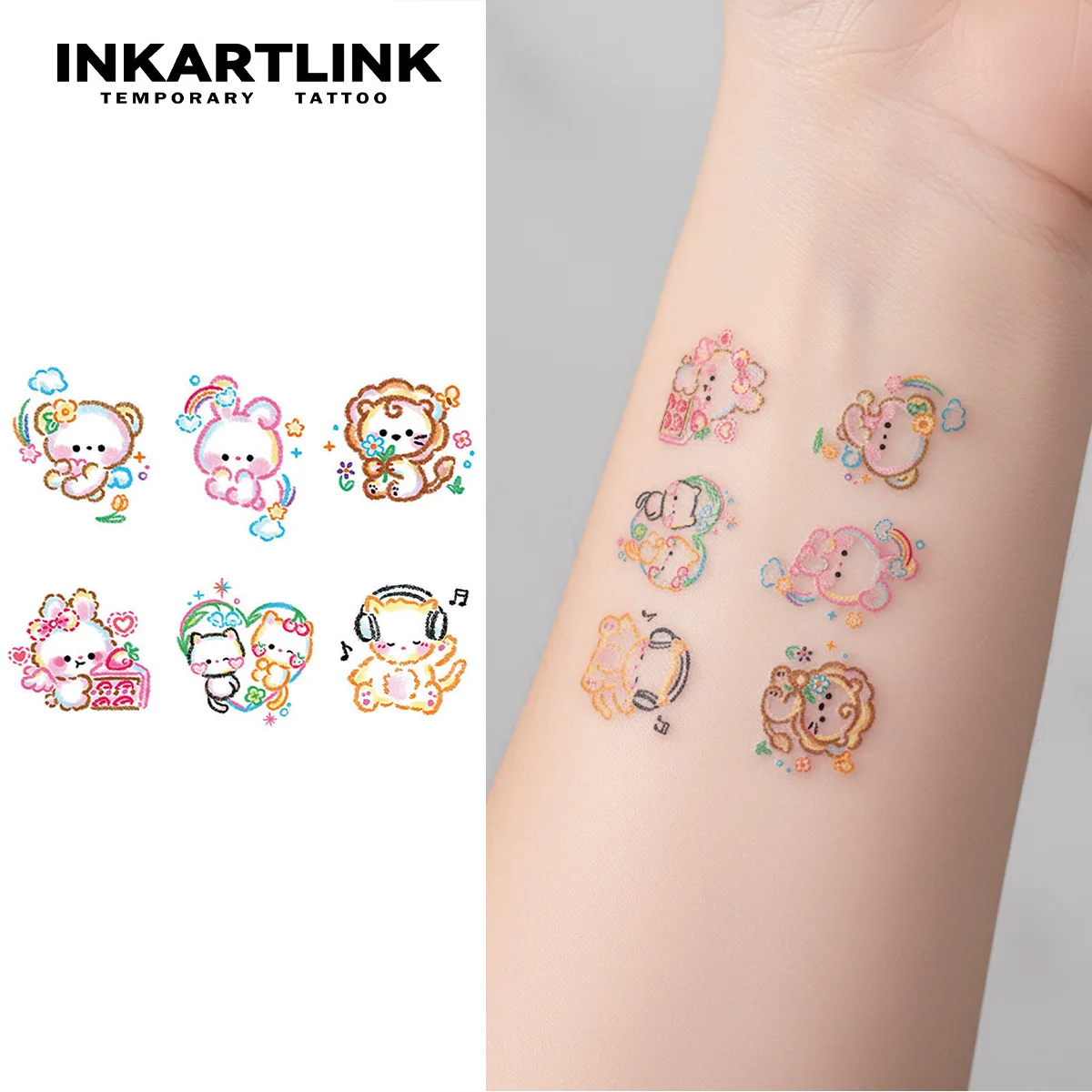 INKARTLINK Temporary Tattoo Stickers Waterproof Color Printing Art Design Temporary Tattoo Party Supplies DIY Stickers
