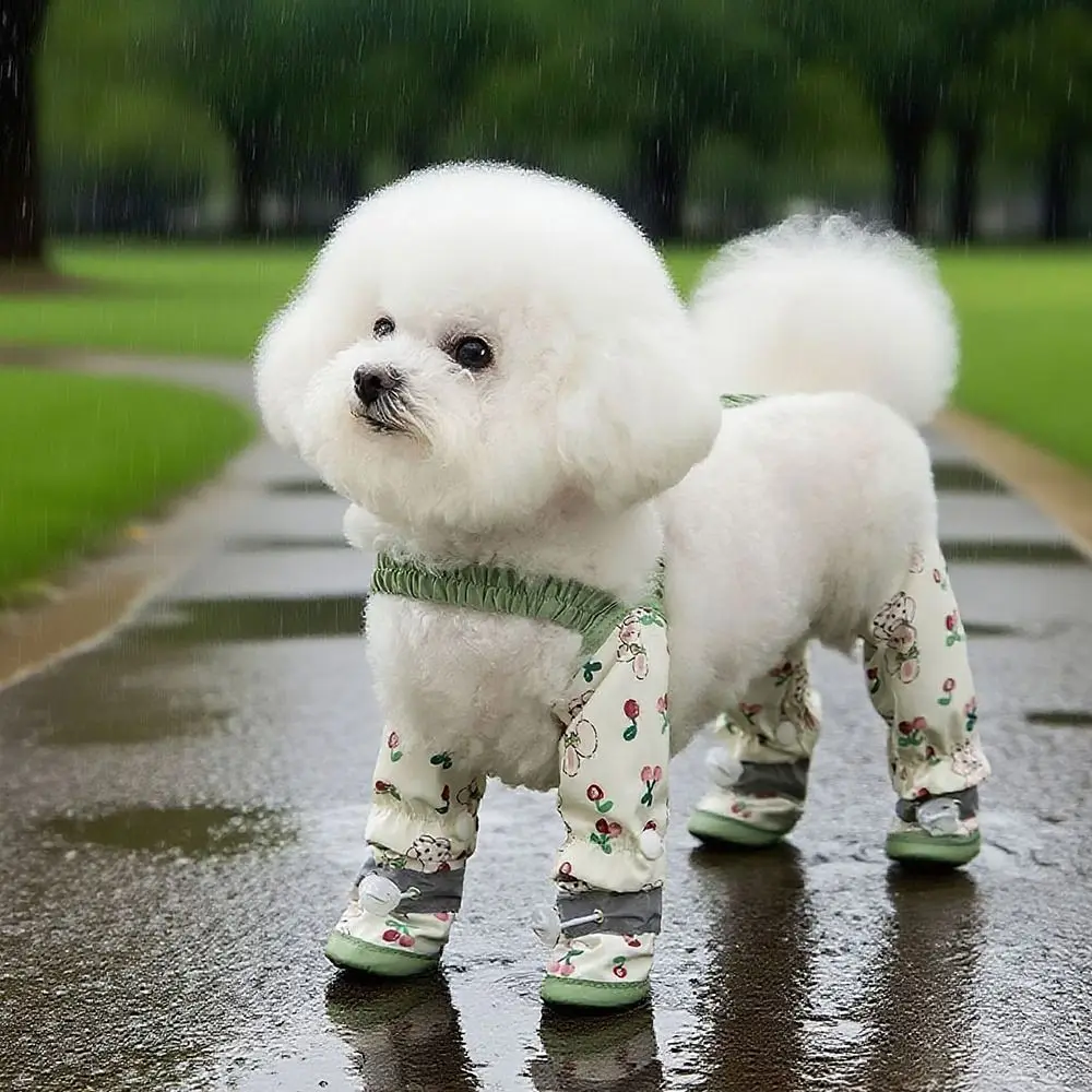 Anti-Slip Pet Strolling Dust-proof Pants Adjustable Reflective Stripe Dog Rain Boots Full Leg Protection Waterproof