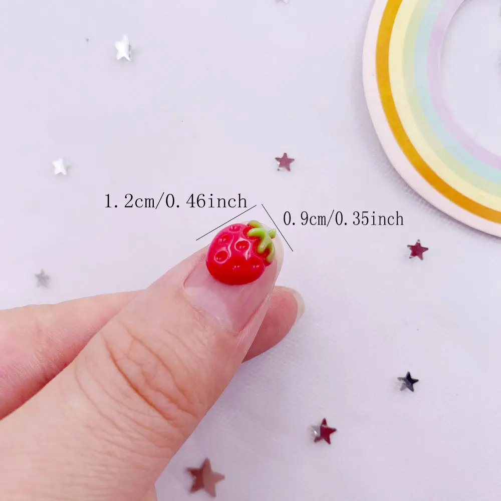 50pcs Resin Mini Colorful lovely Strawberry Art Nails Flatback Stone Applique DIY Scrapbook Earring Decor Accessories Crafts SL8